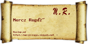 Mercz Regő névjegykártya